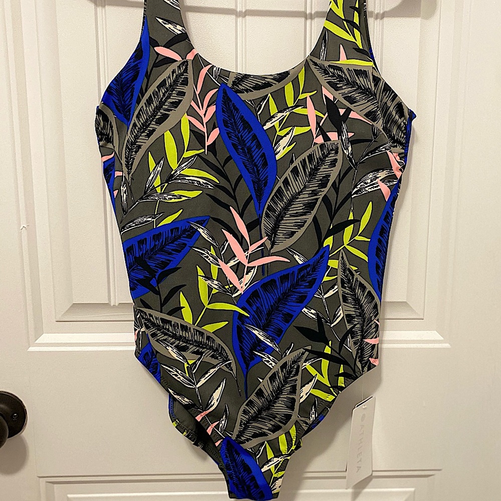 Athleta Midnight Palm Scoop One Piece